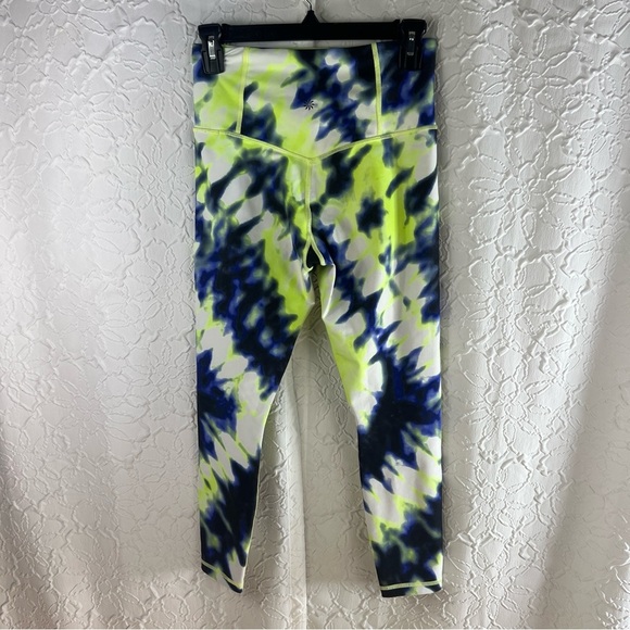 Athleta Tie-Dye Ankle Leggings - Neon Yellow and Black - Picture 3 of 9